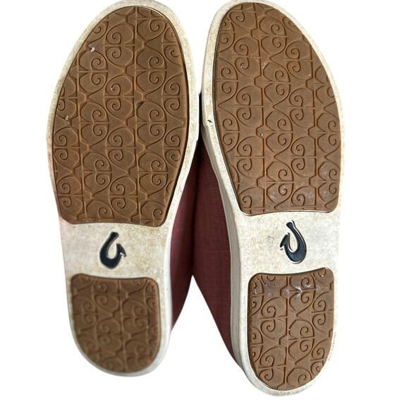 Olukai Pehuea Li Pink Canvas Drop Backless Heel Mule Sneaker - Picture 8 of 9